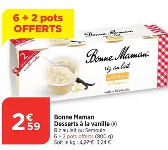 Bi1 BONNE MAMAN Desserts à la vanille offre