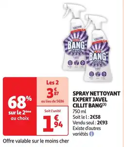 Auchan Cillit bang spray nettoyant expert javel offre