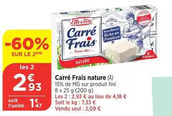 Bi1 ELLE & VIRE Carré Frais nature offre