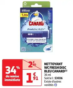 Auchan Canard nettoyant wc fresh disc bleu offre