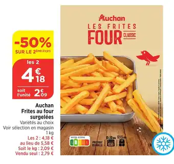 Bi1 AUCHAN Frites au four surgelées offre