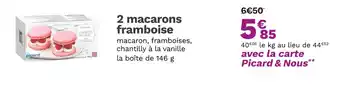 Picard PICARD 2 macarons framboise offre