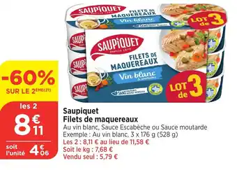 Bi1 SAUPIQUET Filets de maquereaux offre