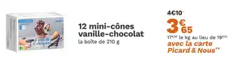 Picard PICARD 12 mini-cônes vanille-chocolat offre