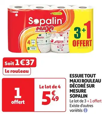 Auchan Sopalin essuie tout maxi rouleau décoré sur mesure offre