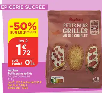 Bi1 AUCHAN Petits pains grillés offre