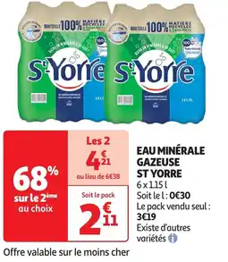 Auchan Eau minérale gazeuse st yorre offre