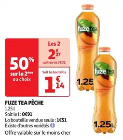 Auchan Fuze tea pêche offre