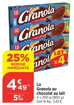 Bi1 LU Granola au chocolat au lait offre