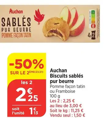 Bi1 AUCHAN Biscuits sablés pur beurre offre