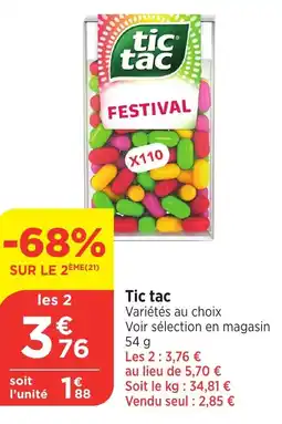 Bi1 TIC TAC offre