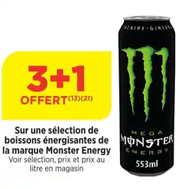 Bi1 MONSTER Sur une sélection de boissons énergisantes de la marque Monster Energy offre