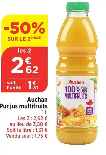 Bi1 AUCHAN Pur jus multifruits offre