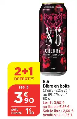 Bi1 8.6 Bière en boîte offre