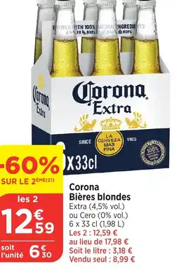 Bi1 CORONA Bières blondes offre