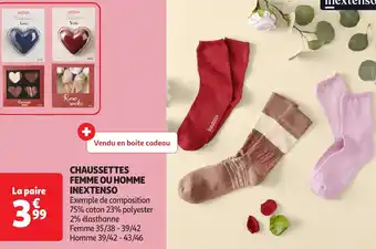 Auchan Inextenso chaussettes femme ou homme offre