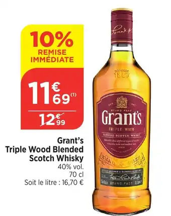 Bi1 GRANT'S Triple Wood Blended Scotch Whisky offre