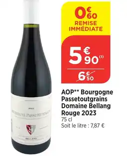 Bi1 AOP Bourgogne Passetoutgrains Domaine Bellang Rouge 2023 offre