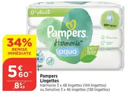 Bi1 PAMPERS Lingettes offre