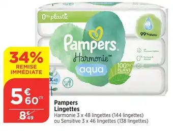 Bi1 PAMPERS Lingettes offre