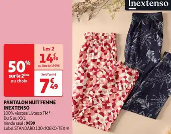 Auchan Inextenso pantalon nuit femme offre