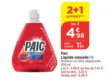 Bi1 PAIC Liquide vaisselle offre