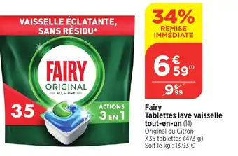 Bi1 FAIRY Tablettes lave vaisselle tout-en-un offre