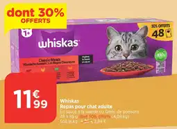 Bi1 WHIKAS Repas pour chat adulte offre