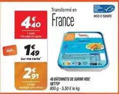 Netto 48 bâtonnets de surimi msc offre