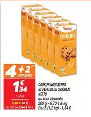 Netto Nestlé - cookies nougatines et pépites de chocolat offre