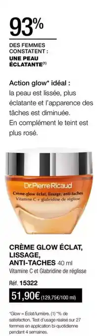 Stanhome Dr.pierre ricaud - crème glow éclat, lissage, anti-taches offre