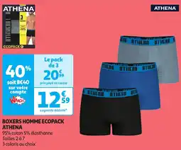 Auchan Athena boxers homme ecopack offre