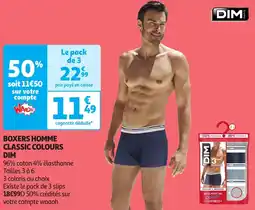 Auchan DIM Boxers homme classic colours offre