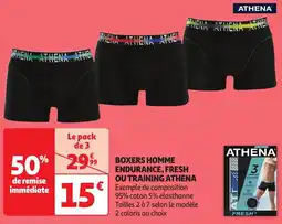 Auchan Athena Boxers homme endurance, fresh ou training offre