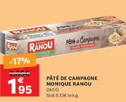 Leader Price MONIQUE RANOU Pâté de campagne offre