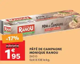 Leader Price MONIQUE RANOU Pâté de campagne offre