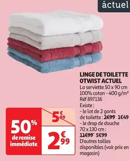 Auchan Ȧctuel linge de toilette otwist offre