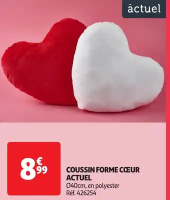 Auchan Actuel coussin forme cœur offre