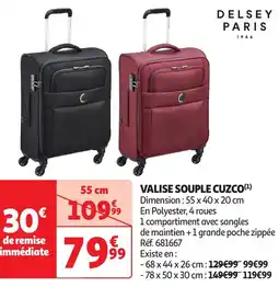 Auchan Delsey Paris valise souple cuzco offre