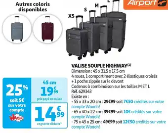 Auchan Valise souple highway offre