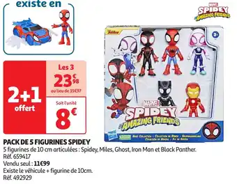 Auchan Pack de 5 figurines spidey offre