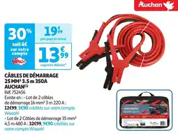 Auchan Auchan Câbles de démarrage 25 MM 3.5 M 350A offre