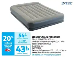 Auchan Intex lit gonflable 2 personnes offre