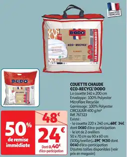 Auchan Dodo couette chaude €co-recycl offre