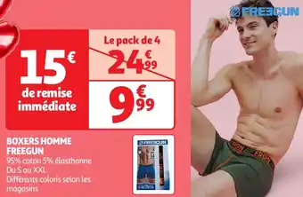 Auchan Freegun boxers homme offre