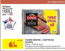 Intermarché Contact CHARAL Viande bovine : 4 biftecks offre