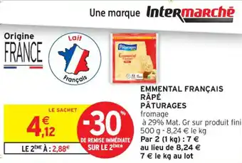 Intermarché Contact PÂTURAGES Emmental français rapé offre