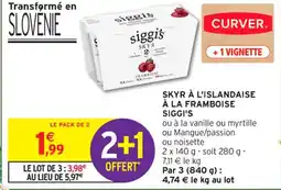 Intermarché Contact SIGGI'S Skyr à l'islandaise à la framboise offre