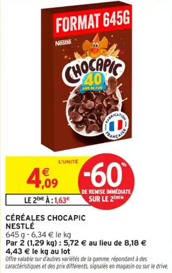 Intermarché Contact NESTLÉ Céréales chocapic offre