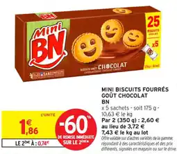 Intermarché Contact MINI BN biscuits fourrés goût chocolat offre